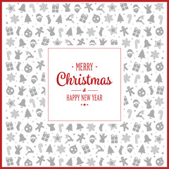Merry Christmas red gray pattern decoration background