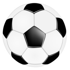 classic black white leather vector soccer ball / Fußball schwarz weiß vektor klassisch retro