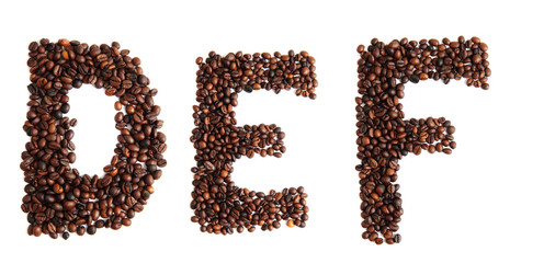 alphabet from coffee beans