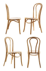 Collage of stylish chairs, isolated on white