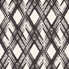 Rhombus abstract tribal vector seamless pattern. Grunge texture. Folk rug - 120678212
