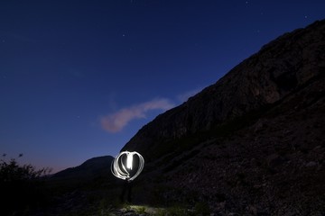 Light painting dans la nature