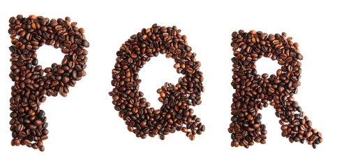 alphabet from coffee beans