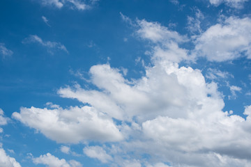 Fototapeta na wymiar Beautiful blue sky with cloud in summer