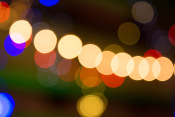 Night city street lights bokeh background