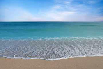 Fond de plage de sable tropical idyllique