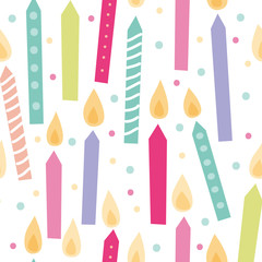 Cute vector birthday seamless pattern