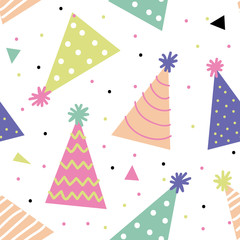 Cute vector birthday seamless pattern