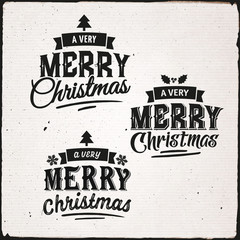 Obraz premium Christmas Set Of Typographic Design