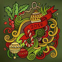 2016 New year doodles elements background. Vector illustration