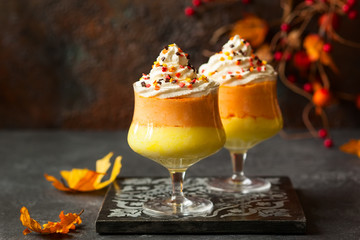 Candy corn parfait