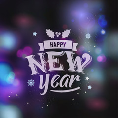 Happy New Year. Creative graphic message for winter design