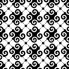 Spiral black seamless pattern