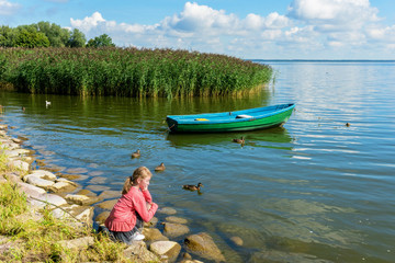  Beautiful girl near the lake