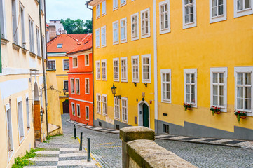 Cobblestone street in old town