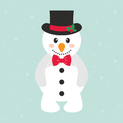 cartoon snowman with tie