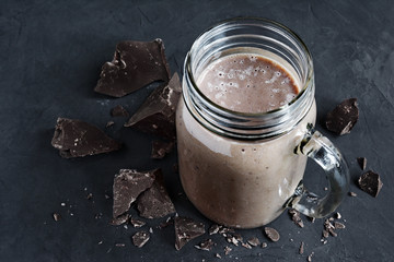 Chocolate smoothie or chocolate milkshake