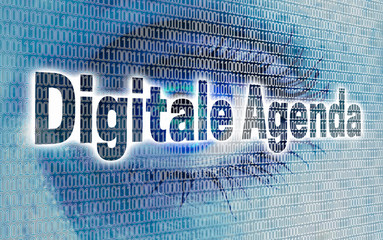 Digitale Agenda auge mit matrix blickt auf betrachter konzept