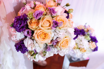 rich colorful bouquet of roses