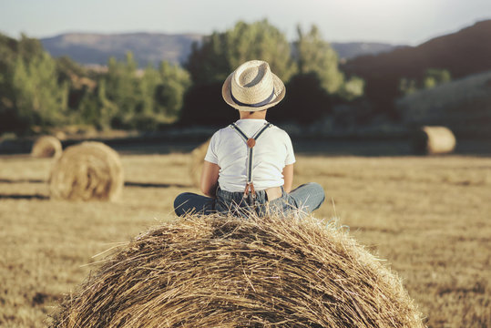 ni&ntilde;o solitario en el campo