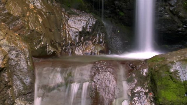 A seamless loopable, high quality time lapsed waterfall / water flow in the mountain.
