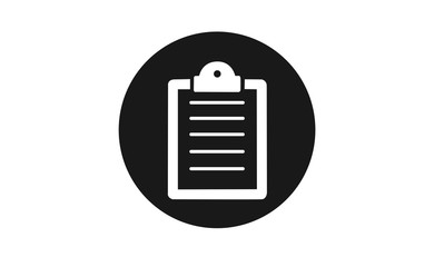 Vector clipboard in circle on white background