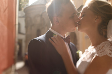 Kissing couple on the street