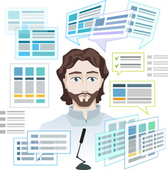 Interface development, designer with prototypes, IT man. 