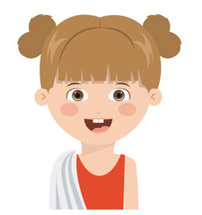 Obraz premium Happy girl cartoon icon. Childhood happinesssummer season cloth and kid theme. Isolated design. Vector illustration