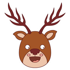 Reindeer cartoon icon. Merry Christmas season decoration figure theme. Isolated design. Vector illustration