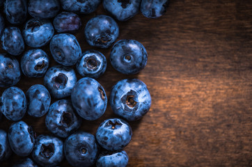 Blueberry close up border background