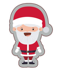 Santa cartoon icon. Merry Christmas season decoration figure theme. Isolated design. Vector illustration