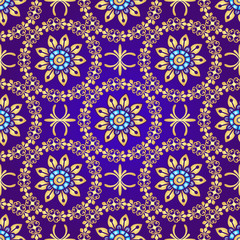 Fototapeta premium Floral violet seamless pattern