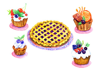 Hand Painted Watercolor Illustration 