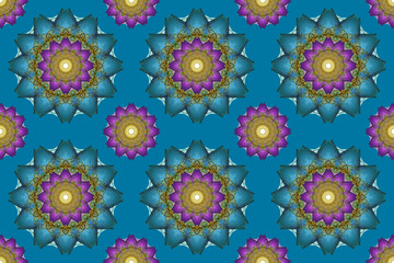 Mandala art, kaleidoscope Seamless abstract flowers 