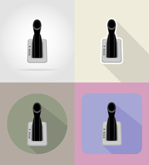 car gear lever flat icons vector illustration