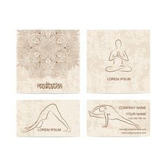 Set of business card for yoga studio or yoga instructor. 