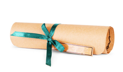 Vintage paper card with white bow