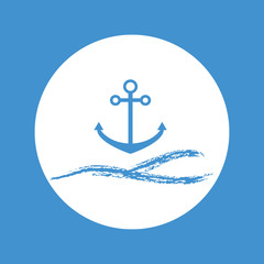 Marine icon.Nautical logo.Sea wave logo for maritime companies. 
