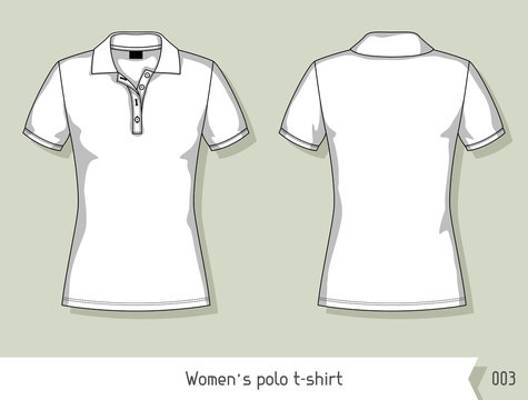Women polo t-shirt. Template for design, easily editable by layers