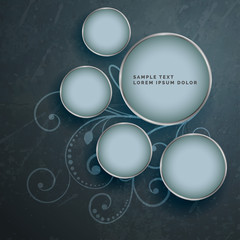 abstract gloral background with silver frames