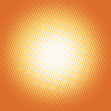 Orange pop art retro background with light spot