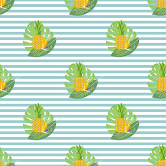 Seamless pattern with pineapple. Vector.