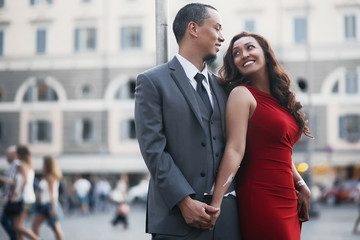  young couple on the streets of Italy