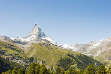 Zermatt, Dorf, Alpen, Schweizer Berge, Zmuttgletscher, Gletscher, Matterhorn, Trockener Steg, Furgggletscher, Wallis, Sommer, Schweiz