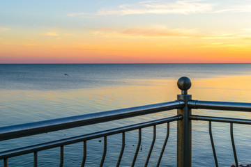 Beautiful view of the Baltic sea from the promenade of the city Zelenogradsk in the Kaliningrad region