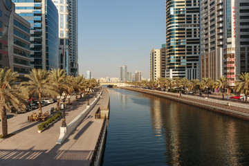 Fototapeta na wymiar Modern buildings in Sharjah