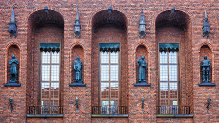 facade of City Hall in Stockholm, Sweden
