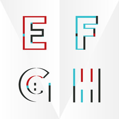 Abstract Typographic Alphabet in a Vector Set | Contains Vibrant Colors and Minimal Design