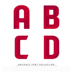 Abstract Red Typographic Alphabet in a Vector Set | Contains Vibrant Colors and Minimal Design